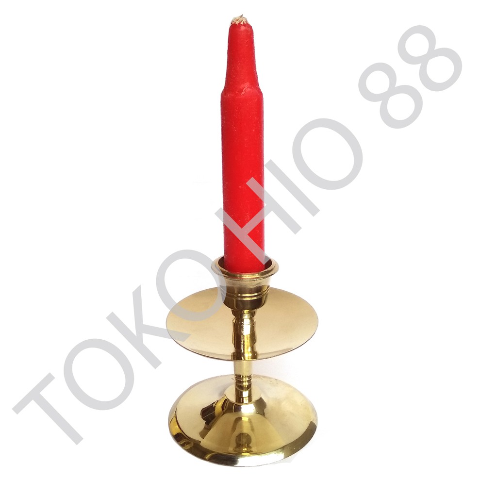 Tempat Lilin Tancapan Kaki Candle Holder Bahan Kuningan Asli TL06A harga Sepasang Kualitas Bagus