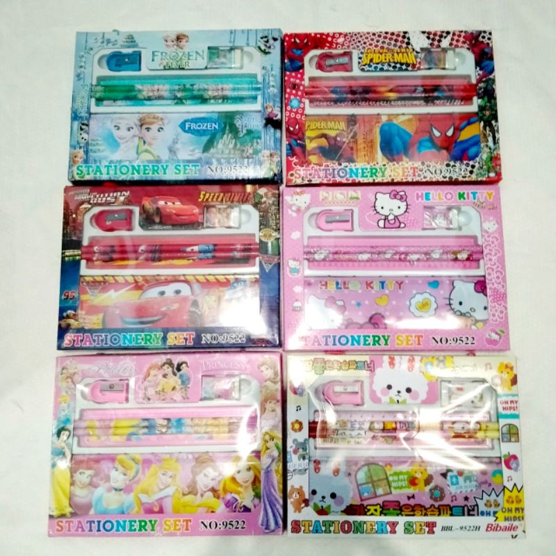 

Paket alat tulis set 6 in1/set alat tulis anak sekolah/stationery