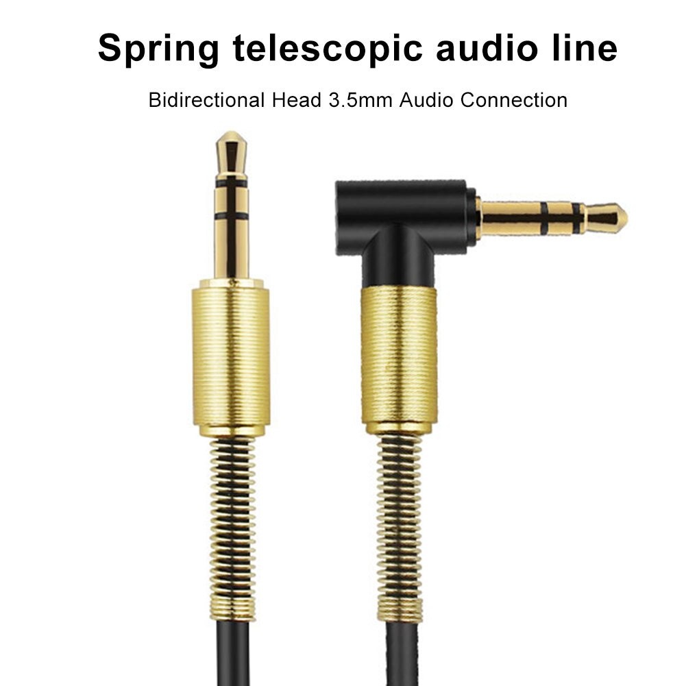 Jek 3.5mm Male to 3.5mm Male AUX Audio HP ke Ampli Sterio Stereo Taffware Kabel Audio AUX 3.5mm ke 3.5mm Laki Spring L Jack 1.5m 3.5mm Male AUX Straight Spring Cable Audio Adapter Cord for Car Speaker Phone Audio