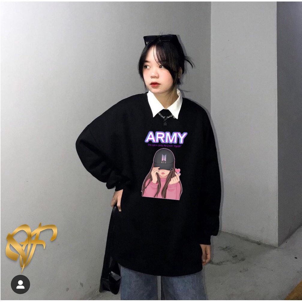 Sweater BTS Army Aesthetic Korean Style | Sweter BT21 BTS Pria &amp; Wanita | Dhea Fashion