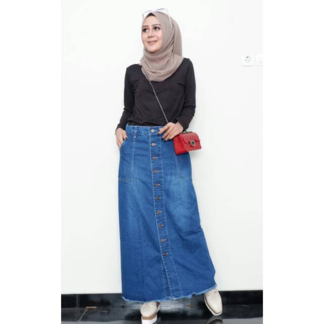 Rok tebal jeans // rok jeans //zhasi//zeana//emna//zella