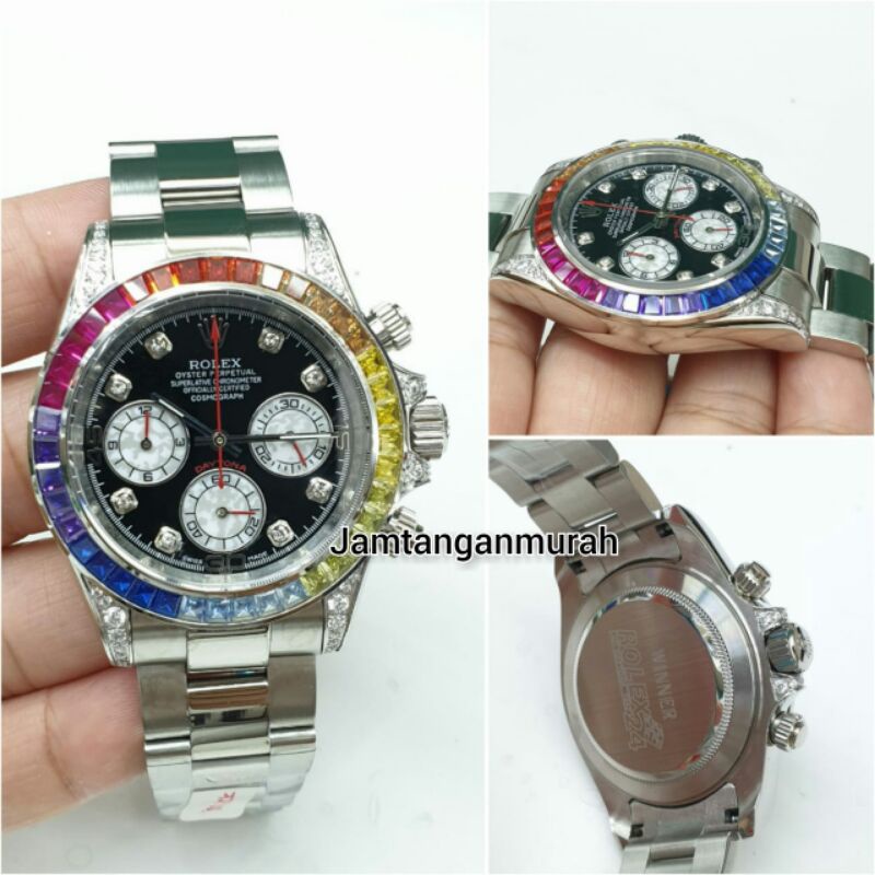 jam tangan rolex daytona automatic crono stainless kualitas original