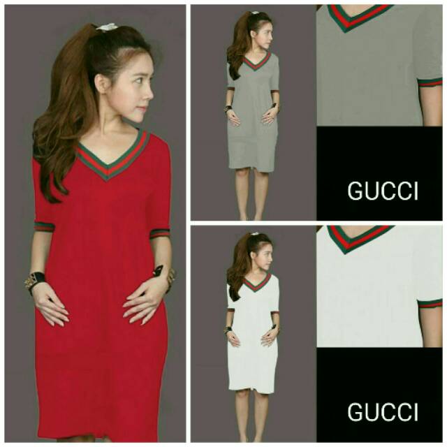 Gucci v dress h || mini dress || pakaian wanita