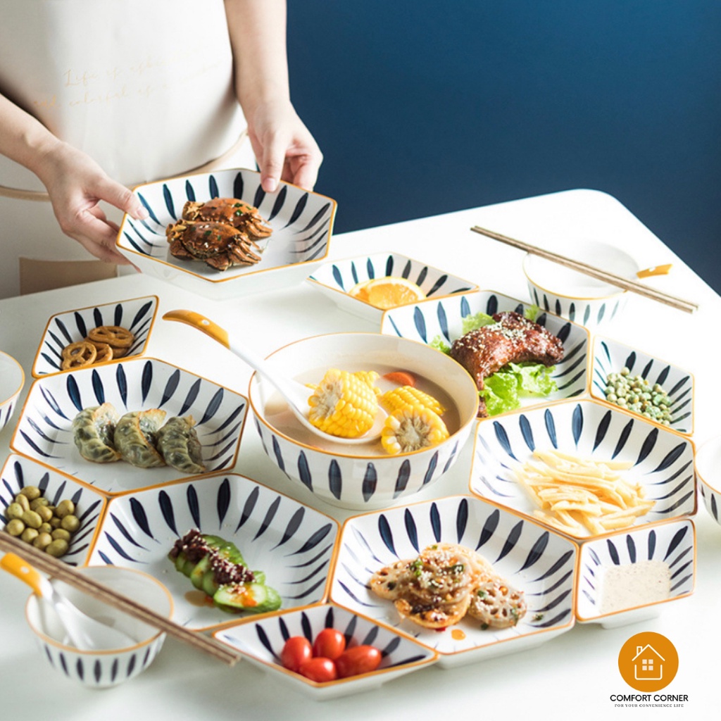 [CEK DULU Pasti Murah] Piring Keramik Set Piring Saji Keramik Wadah Saji Keramik Modular