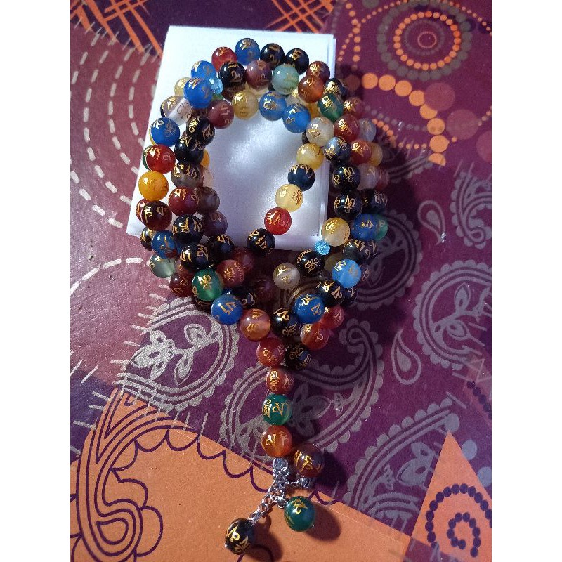 tasbih batu akik tibet isi 99butir