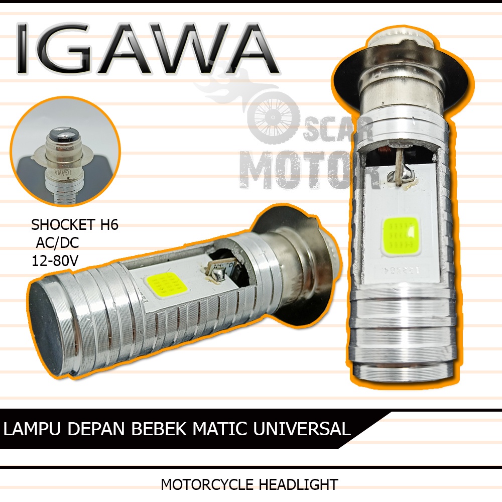 LAMPU UTAMA DEPAN MOTOR MATIC BEBEK UNIVERSAL SHOCKET H6 PNP LED PUTIH motor