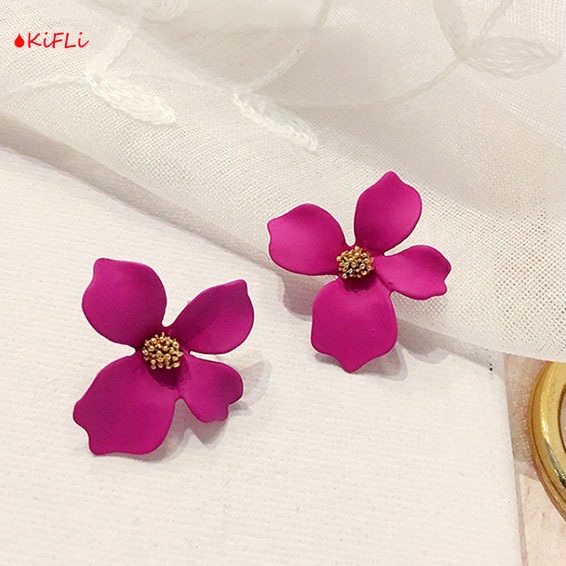 Anting Bunga Permen,Warna Manis / Statement Earrings,Candy Color Flower Sweet Ear Studs