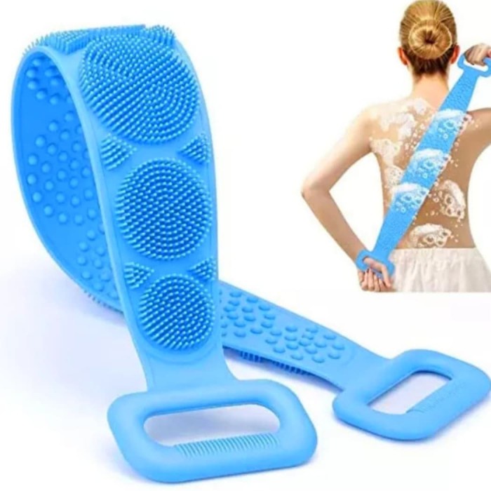 Sikat Punggung Silicone Scrubber Alat Gosok Pembersih Daki 2 Sisi / 2in1