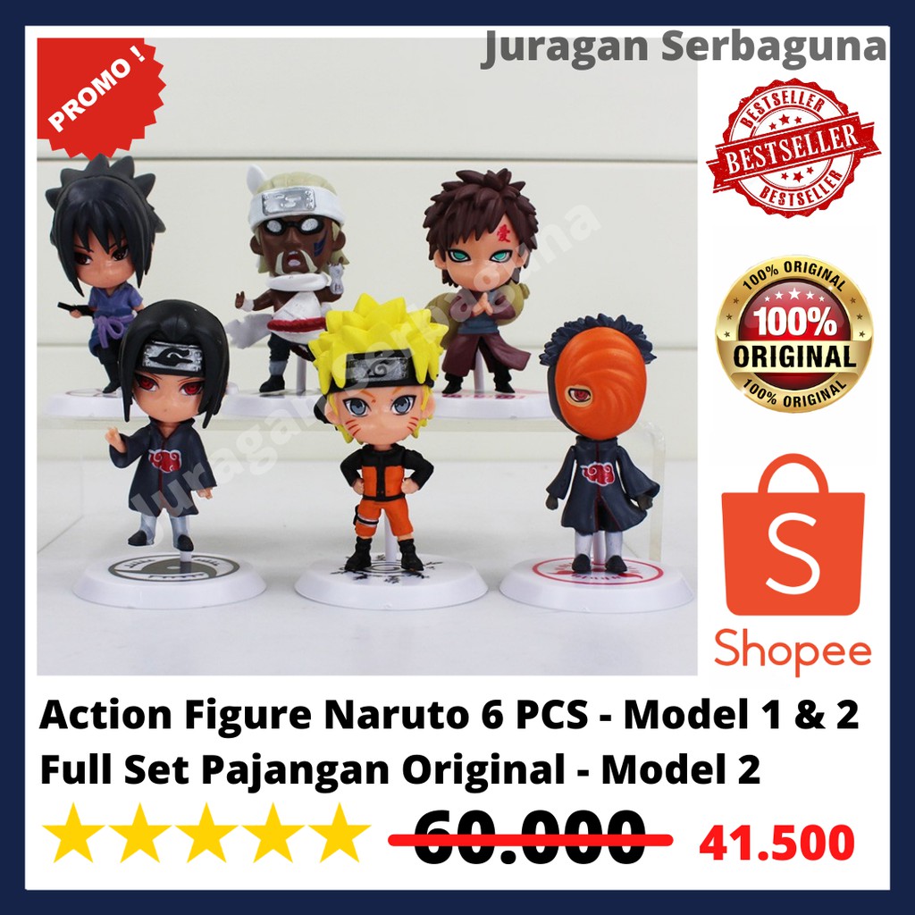 Action Figure Naruto 6 PCS - Model 1 &amp; 2 Full Set Pajangan Original