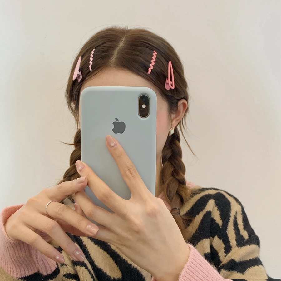 4pcs / Set Jepit Rambut Warna Permen Gaya Korea Untuk Aksesoris