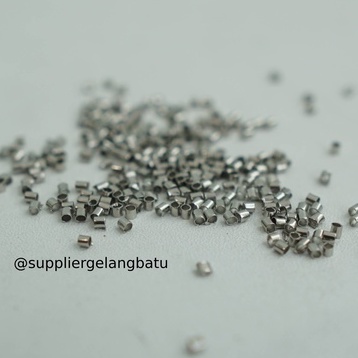 Aksesoris stopper kecil 1mm silver bahan rangkai gelang kalung tali