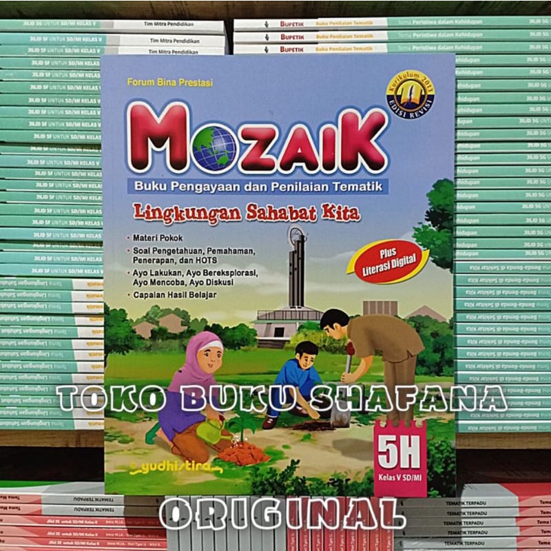 Paket 4 Buku Mozaik 5F 5G 5H 5I Yudhistira Kelas 5 SD K13 Revisi - Pengayaan &amp; Penilaian Tematik