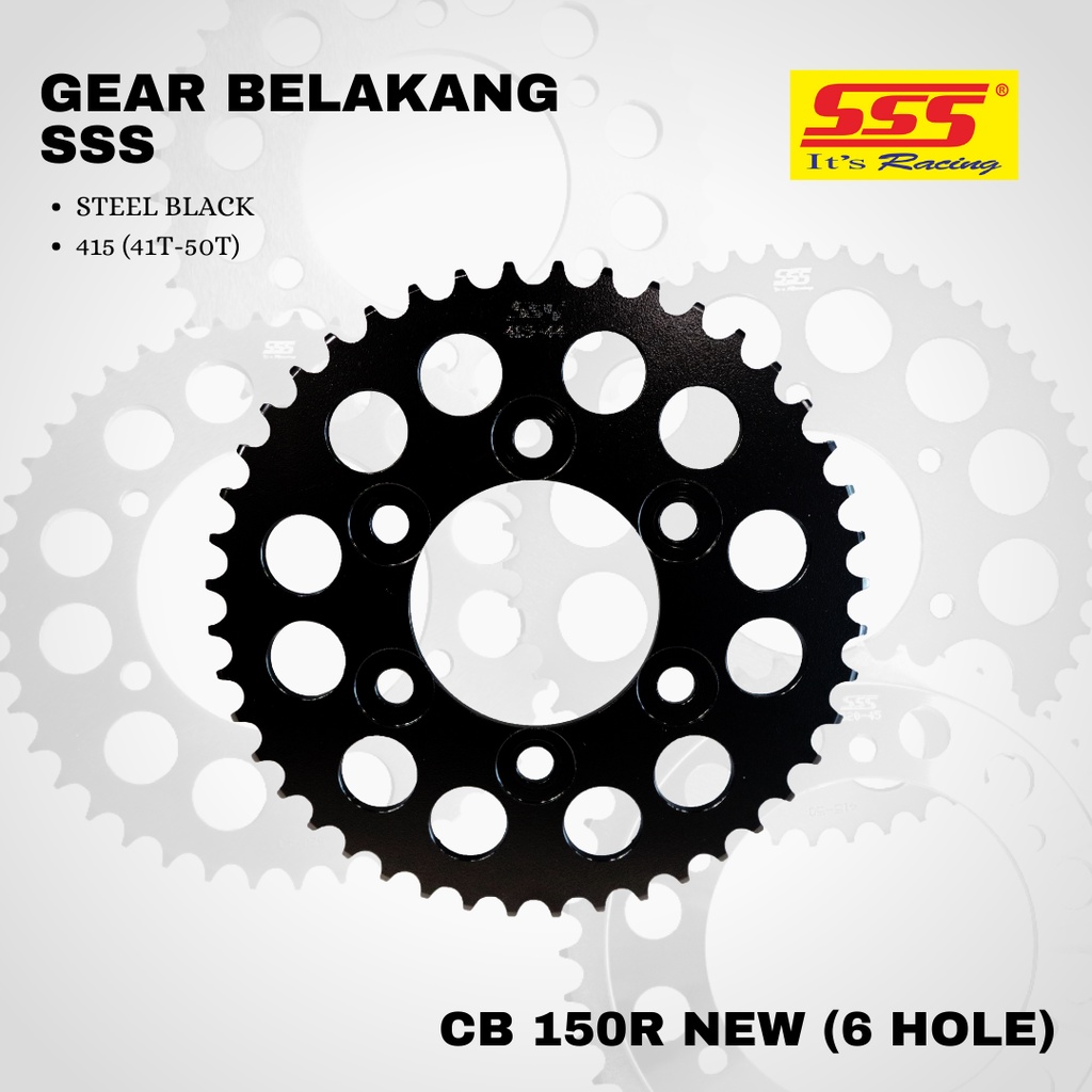 Gear Gir CBR 150 New 6 Hole sss 415 41 - 50 steel Black