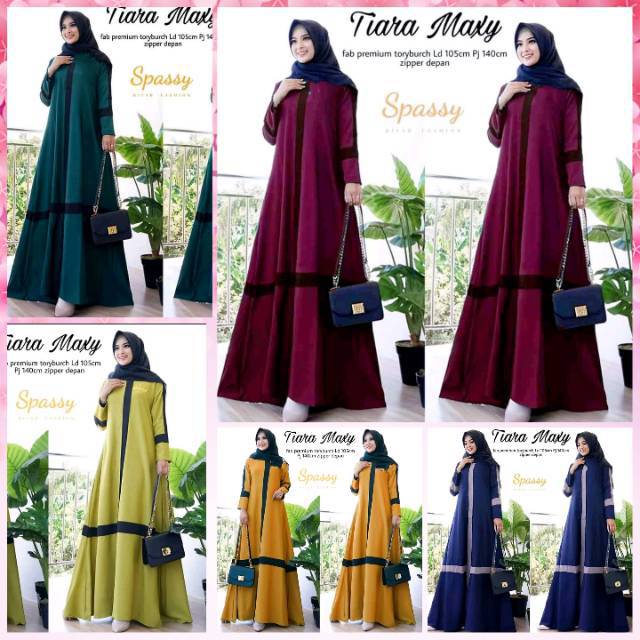 Gamis murah dress murah busana muslim wanita terbaru Tiara maxy bahan moscrepe 1kg muat 2pcsi