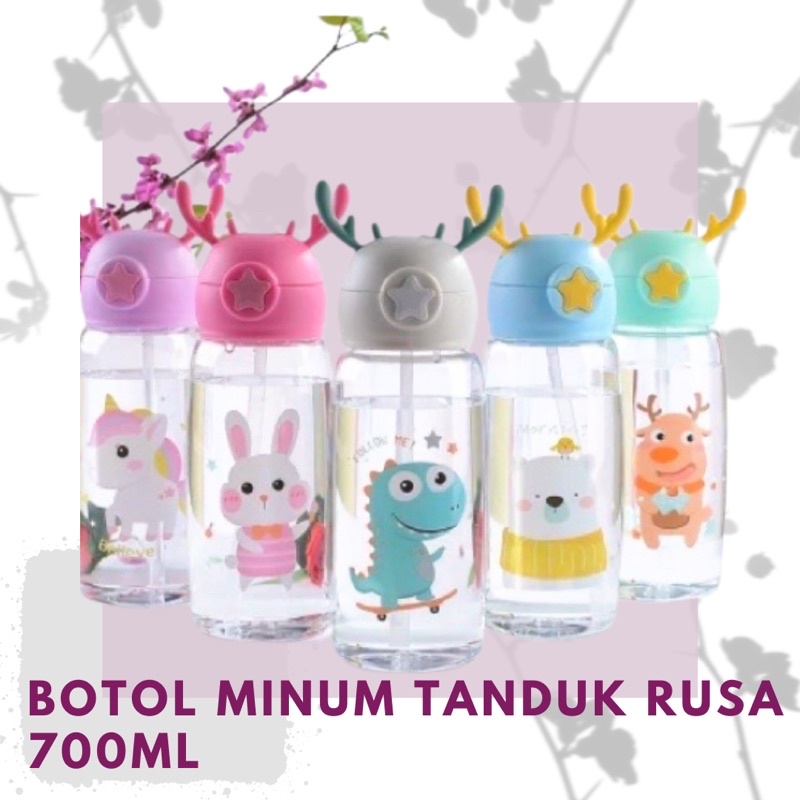Botol Minum Tanduk Rusa Lucu Tempat Minum Unik Untuk Anak 700ml
