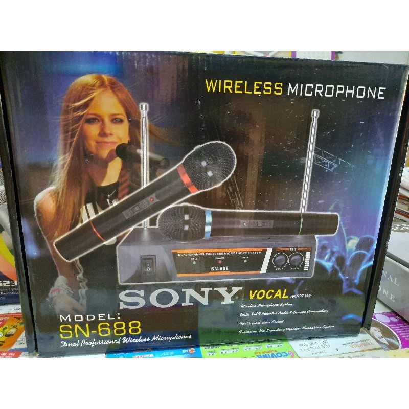 MIC WIRELESS DOUBLE SONY SN-688 MICROPHONE WIRELESS SONY MIC DOUBLE