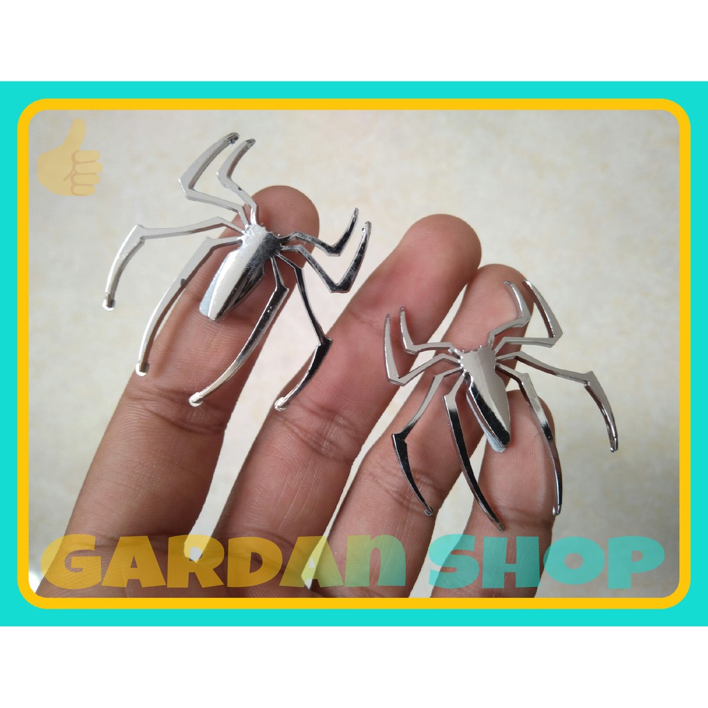 Emblem Timbul 3D LABA LABA Ukuran KECIL Chrome Lambang Spider Chrome Small 3D