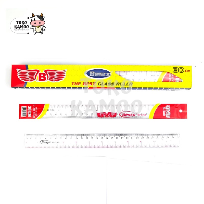 Jual Garisan Plastik Cm Penggaris Mistar Mika Besco M Transparant Glass Ruler