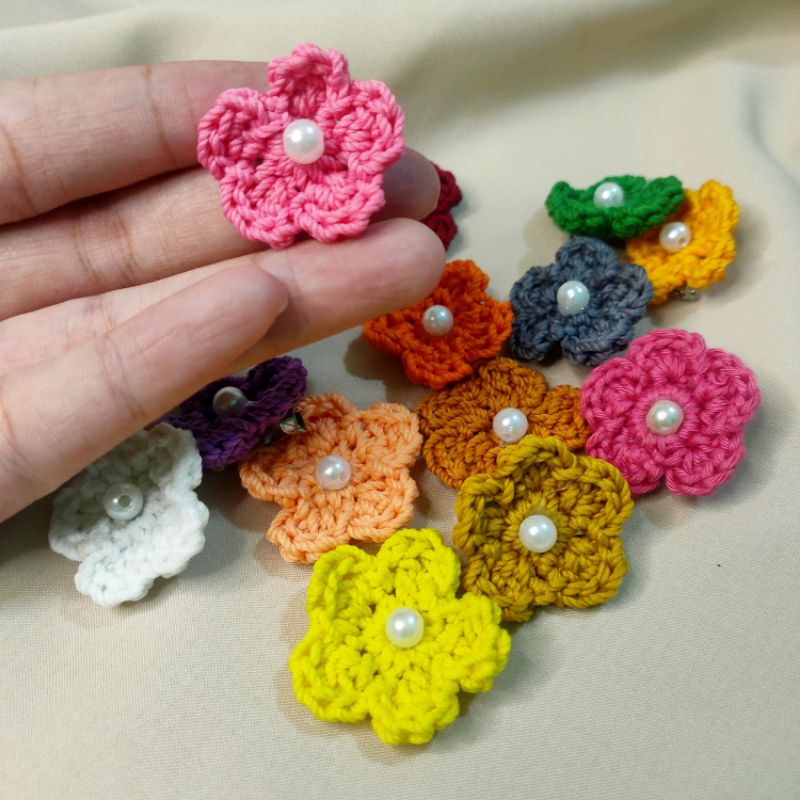 bros rajut bunga bros rajut mini bros rajut cantik