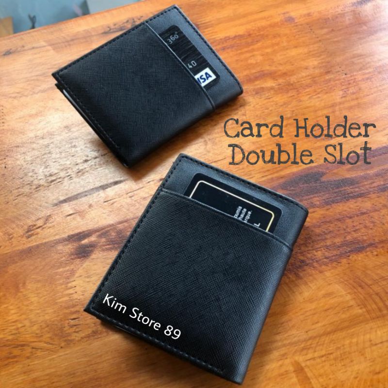 Dompet Kartu Card Holder Pria Wanita Murah Double Slot