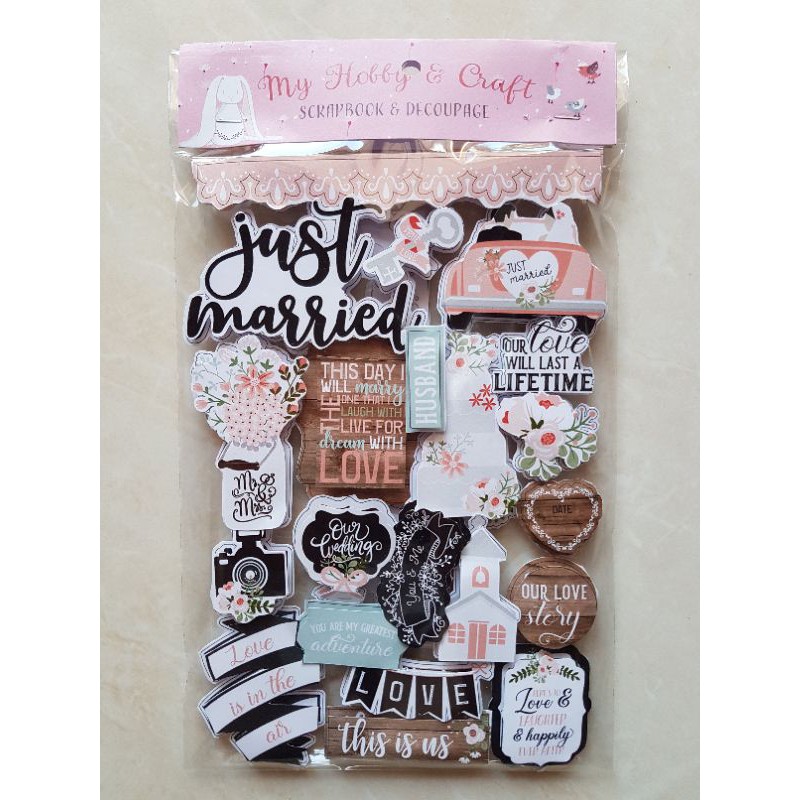 

Sticker Scrapbook 3D "Just Married