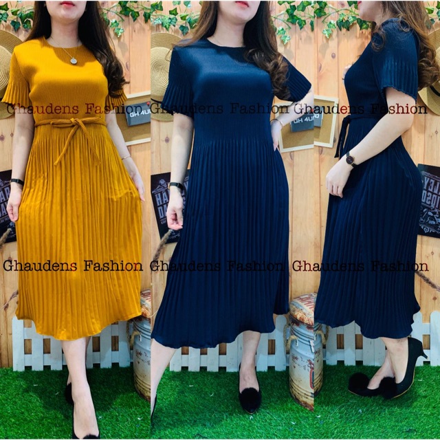 MIDI DRESS PLAIN MINI PLISKET 1289/1302/1334