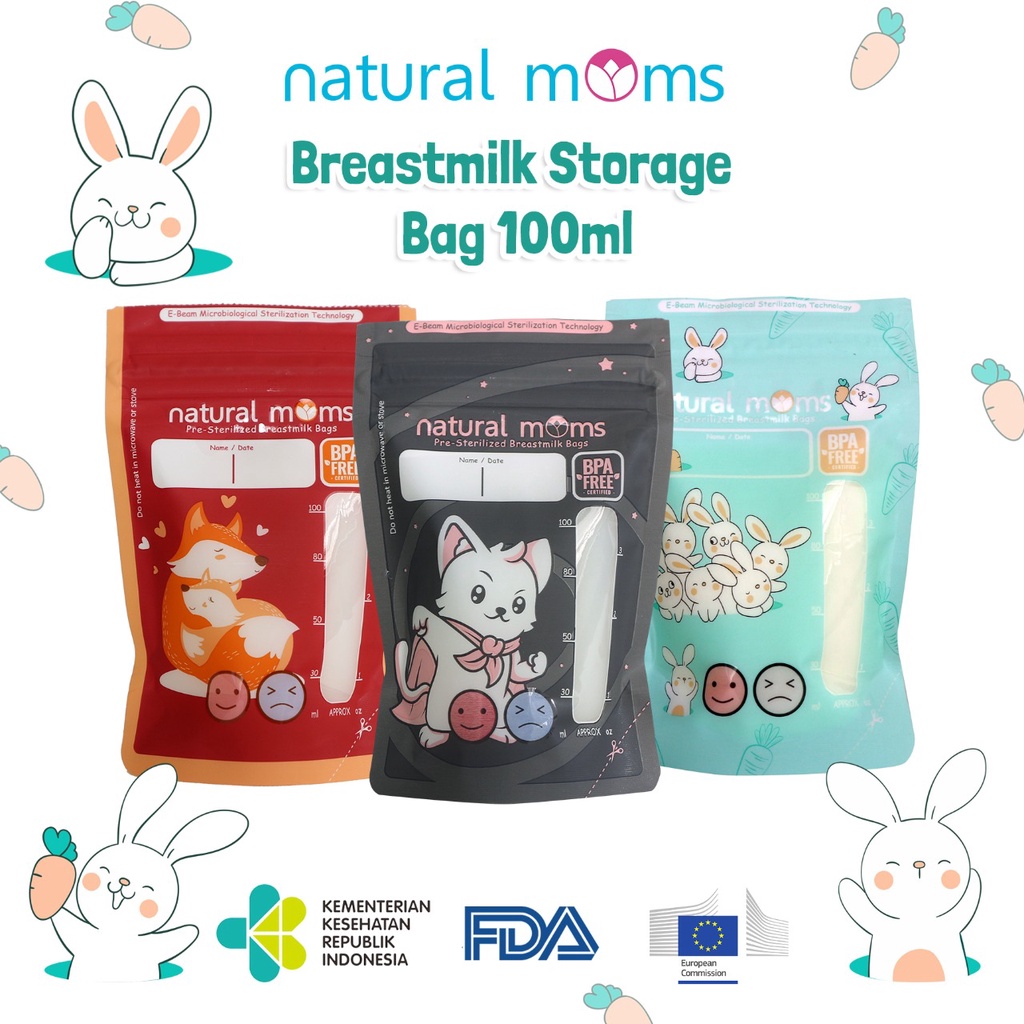 Kantong Asi Natural Moms Kantong Asi 100cc, 120cc &amp; 150cc Breast Milk