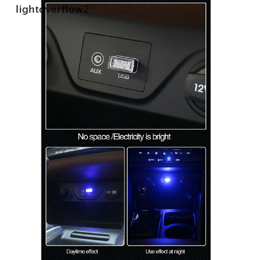 (lightoverflow2) Lampu Strip Neon LED Flexible Dengan Port USB Untuk Dekorasi Interior Mobil