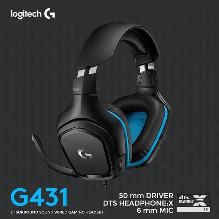 HEADSET GAMING LOGITECH G431 DTS 7.1 SURROUND + MIC