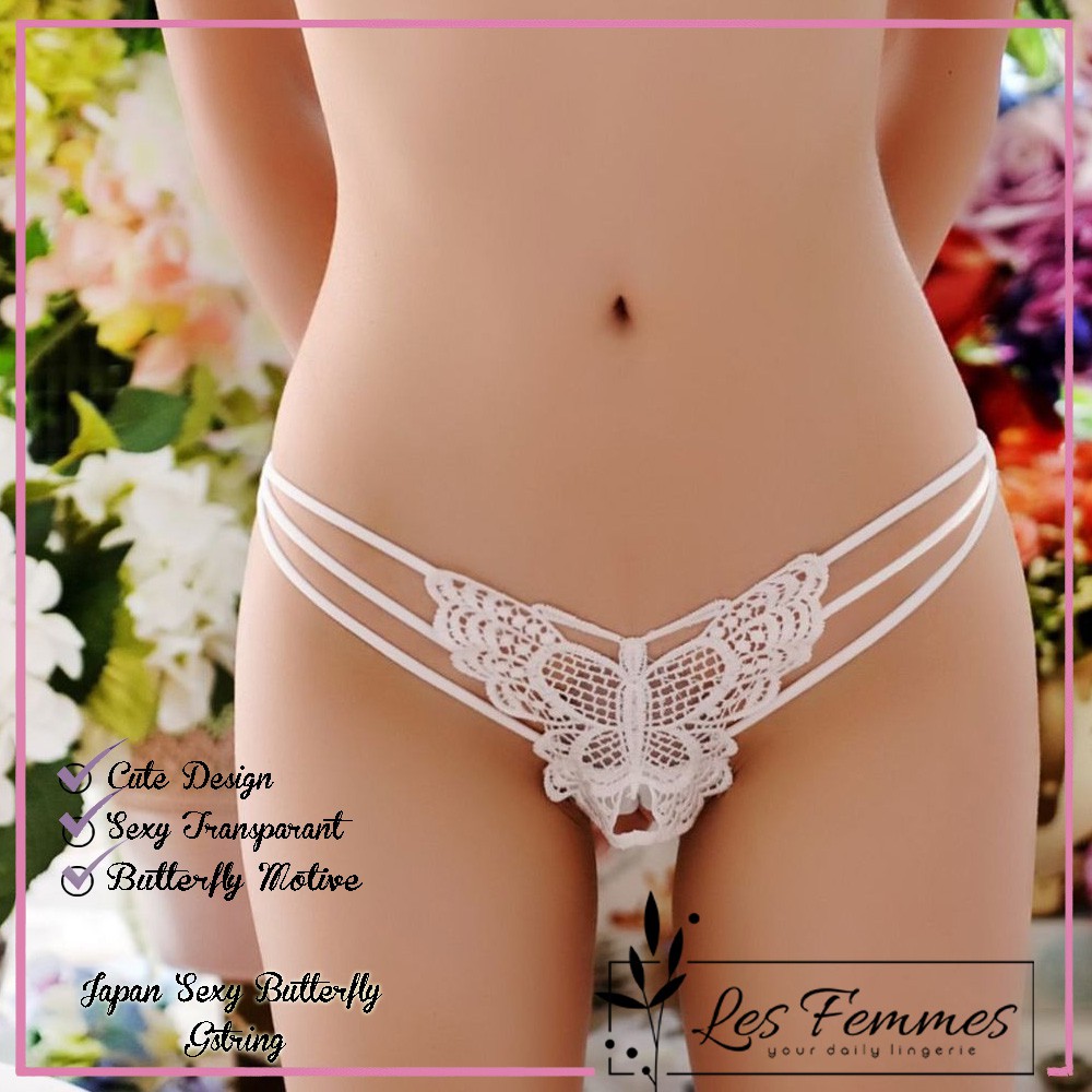 Celana dalam Perempuan Sexy Gstring Transparant kupu - kupu