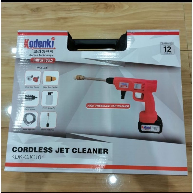 CORDLES JET CLENER 21VOLT KODENKI MESIN CUCI MOBIL MOTOR AC BATERAI