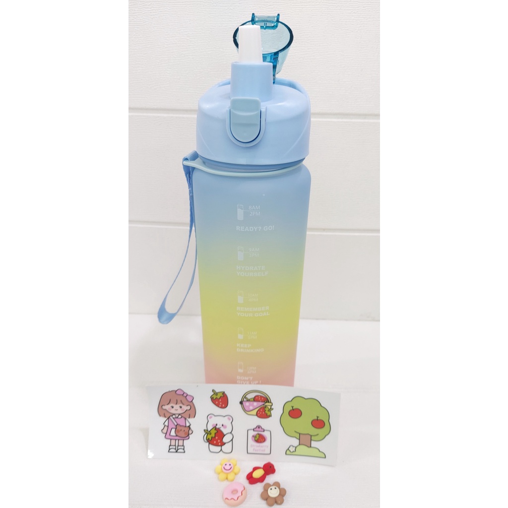 NEW - BOTOL MINUM 1 LITER GRADASI PASTEL COLOURFULL