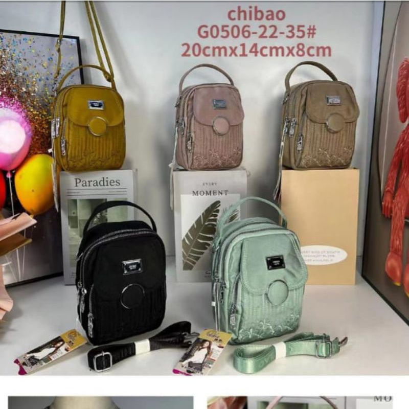 Tas selempang wanita chibao import terbaru G0506 kanvas