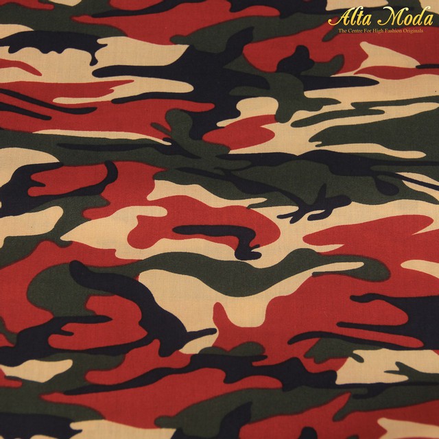 

Alta Moda Katun Motif Army Dasar Merah Bata (1M)