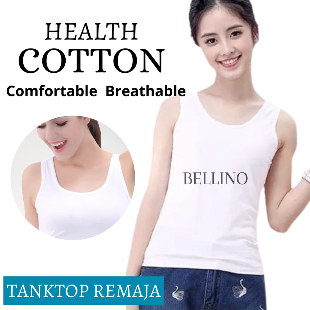 Premium Singlet Wanita Putih  Dalaman Kaos Anak Remaja Sekolah SMP SMA Pelajar Tangtop Tali Lebar Ba