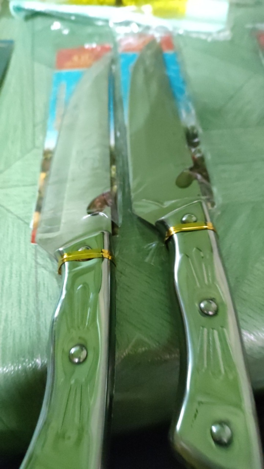 Pisau Dianjin Besar 7 / Pisau Gagang Hitam Stainless Super Tajam