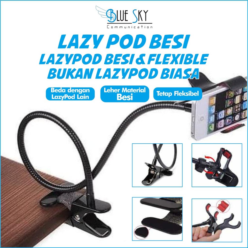 LAZY POD JEPITAN BESI FLEXIBLE HOLDER JEPIT MEJA