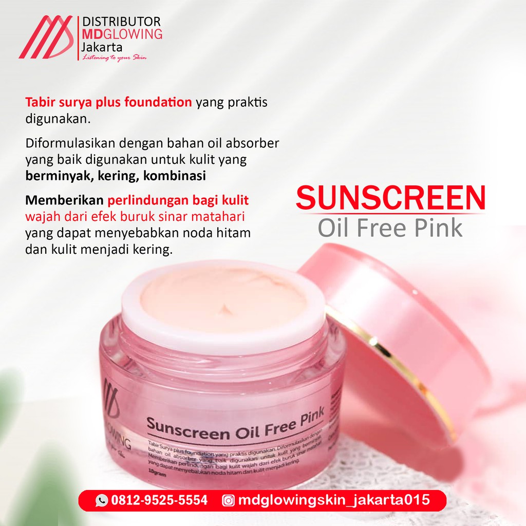 [ESTI KOSMETIK] SUNSCREEN OIL FREE PINK BY MD GLOWING MDGLOWING SKIN