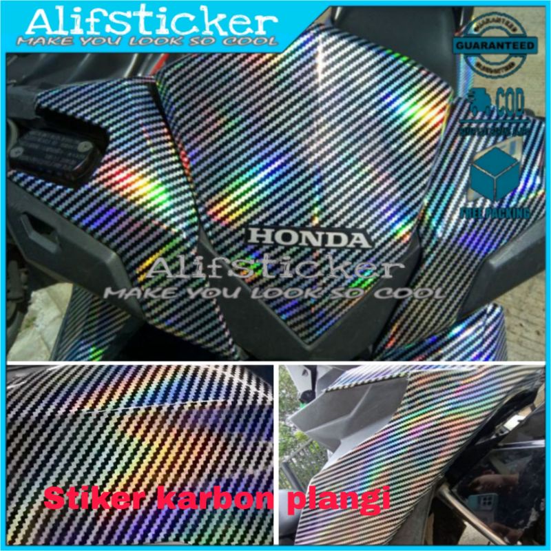 Stiker Karbon Hologram Pelangi Skotlet Carbon
