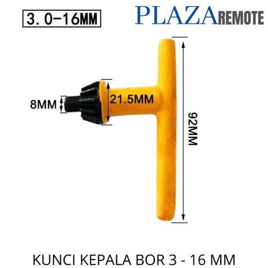 KUNCI PEMBUKA &amp; PENGENCANG KEPALA BOR 0.6 - 16 MM