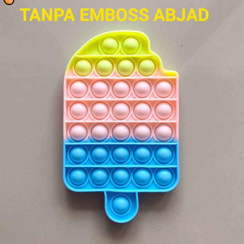 LYSASHOP -  Pop It BESAR AMONG US DINO UNICORN SEGIEMPAT JUMBO RAINBOW PUZZLE MAINAN EDUKASI ANAK-ICE CREAM STIK