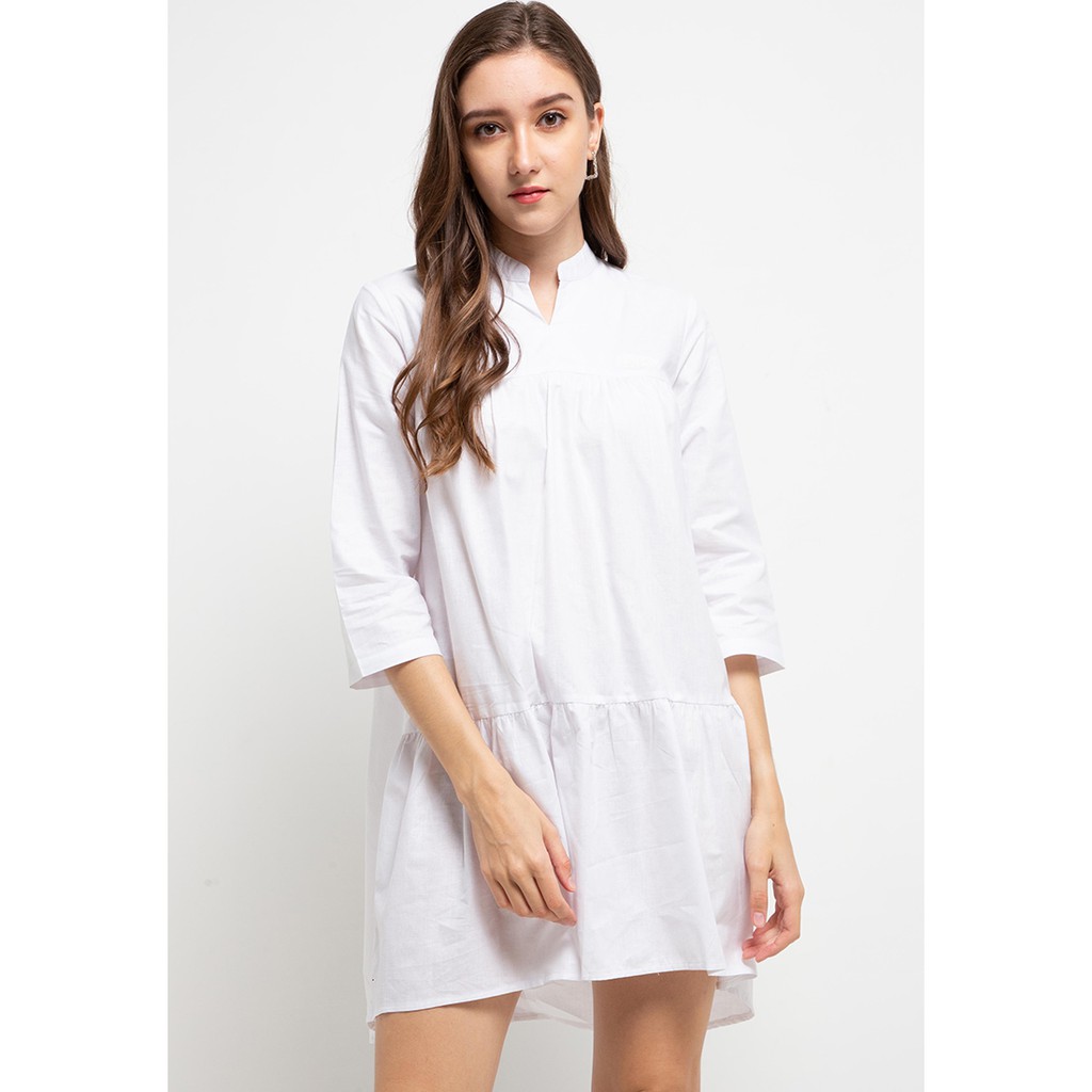 LOLINI - Tunic Milan/ Dress Fashion Wanita Premium Putih Polos