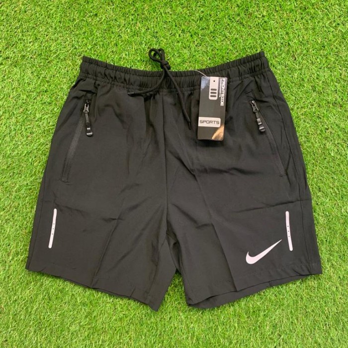 PRIA-LARI-CELANA- CELANA PENDEK LARI PARASUT MICRO OLAHRAGA GYM RUNINING - HITAM, 2XL -CELANA-LARI-