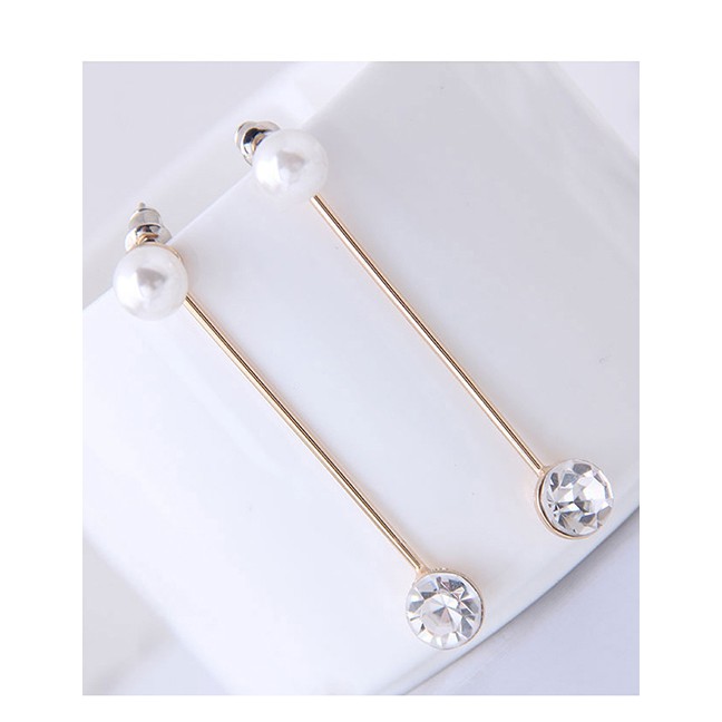 LRC Anting Tusuk Fashion Gold Pearl Earrings A57432