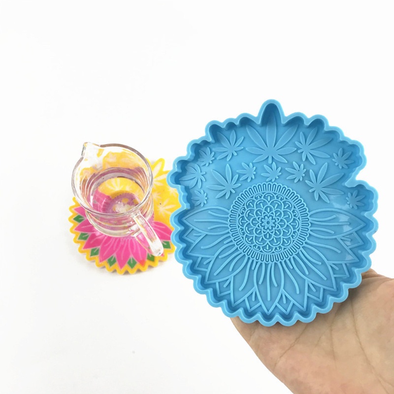 Siy Cetakan Resin Epoksi Bentuk Bunga Mataharidaun Maple Bahan Silikon Untuk Membuat Coaster Diy