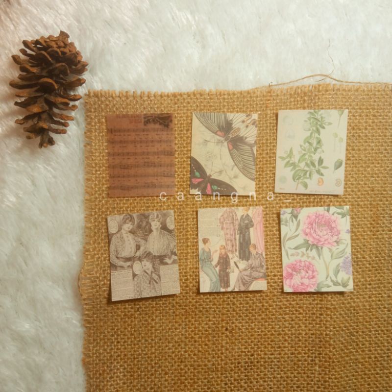 

20 pcs mini paper vintage/ paper for journal/ kertas mini vintage