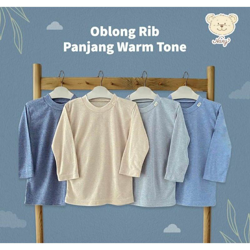 Satuan Kaos Oblong Rib Panjang Harian Polos Warna SNI (WT)