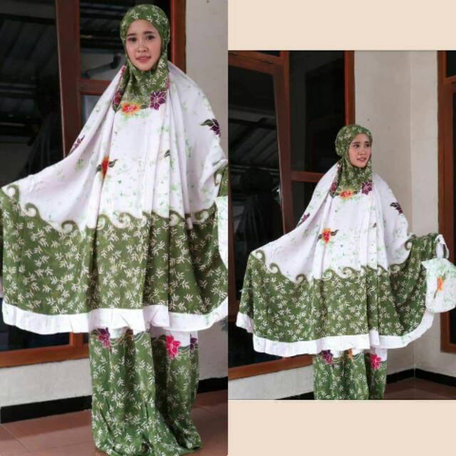 Mukena Batik Encim Putihan