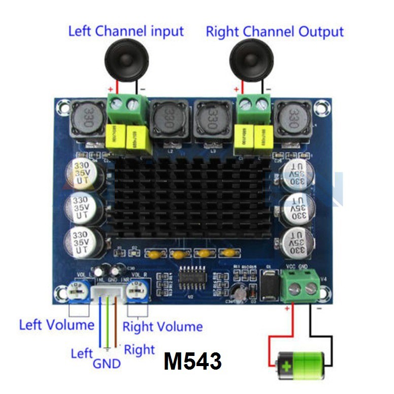 M139 M543 Kit Power Amplifier Class D TPA3116D2 2x50W+100W 2x120W Stereo Subwoofer XH-M139 XH-M543