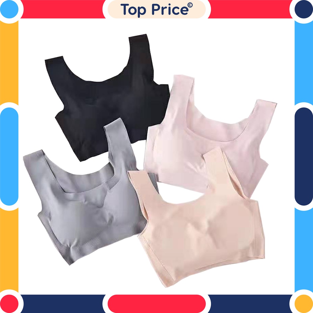 TOP Price  Bra Seamless Bahan Ice Silk Sport Bra Tanpa Kawat Pushup Pakaian Dalam Korea impor BRA01